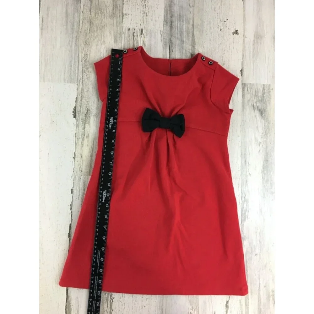 Gymboree Olivia Pig Red Dress Black Bow Short Sleeve Halloween Costume Girls 6